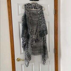 Chico's Black and White Animal Print Top